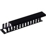 DYNAMIX 19" 1RU Finger Cable Management Bar with Protective Cap (Black, 70 mm Deep)