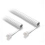 DYNAMIX Curly Handset Cord 4 Wire RJ22 To RJ22 Cable (White)