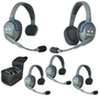 Eartec Ultralite 5 Person System with 4 Single and 1 Double Headsets