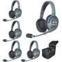 Eartec Ultralite 5 Person System with 1 Double Master and 4 Double Remote Headsets