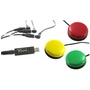 X-keys USB 3-Switch Interface Bundle with 3 Orby Switches & TRRS 3-Way Splitter Cord