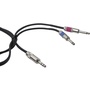 Pro Co Sound Insert Y-Cable 1/4" Male Phone TRS Stereo To 2x 1/4" Male Phone TS Mono - 5'