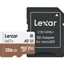 Lexar 256GB Professional 667x UHS-I microSDXC Memory Card with SD Adapter