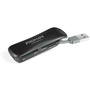 Promate 4-in-1 Portable Multi Memory Card Reader (Black)