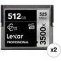 Lexar 512GB Professional 3500x CFast 2.0 Memory Card (2-Pack)