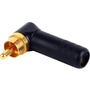 Switchcraft Right Angle Cable Mount RCA Plug (Gold Pin, Black Body)