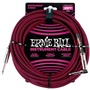 Ernie Ball 25' Braided Straight / Angle Instrument Cable - Black / Red