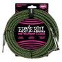 Ernie Ball 10' Braided Straight / Angle Instrument Cable - Black / Green