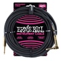 Ernie Ball 18' Braided Straight / Angle Instrument Cable - Black