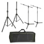 Gravity Set of 2 Speaker and 2 Microphone Stands in Transport Bag