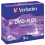 Verbatim DVD+R DL 8.5GB 10x 5 Pack with Jewel Cases