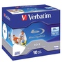 Verbatim BD-R 25GB 6x White Wide Printable 10 Pack with Jewel Cases