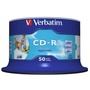 Verbatim CD-R 52x White Printable 50 Pack on Spindle