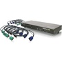 IOGEAR 8-Port USB PS/2 Combo KVM Switch Kit with One PS/2 KVM Cable and Eight USB KVM Cables