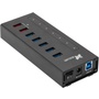 Xcellon 7-Port Powered USB 3.0 Slim Aluminum Hub with 2 Dual Data/Charging Ports