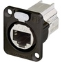 Neutrik NE8FDX-P6-B D-Shape Cat 6a Shielded Feedthrough Panel Connector (Black)