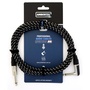 Ambertec AMB0-QR2-I1-030 Guitar Cable REAN Connectors Straight/Right Angle (Vintage B&W Cloth, 3m)