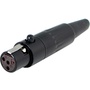 Cable Techniques TA4F 4-Pin Female Mini-XLR Connector (Black, Standard Outlet)