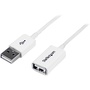 StarTech USB 2.0 Extension Cable A to A - M/F (White, 3m)