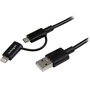 StarTech 2 in 1 Charging Cable - USB to Lightning or Micro-USB (1m)