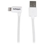 StarTech Angled Black Apple 8-pin Lightning Connector to USB Cable (2m, White)