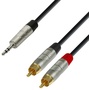 Adam Hall REAN 3.5 mm Jack Stereo to 2 x RCA Male Audio Cable (3m)