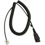 Jabra Quick Disconnect (QD) to Modular (RJ) Balanced Coiled Bottom Cord (2 Meter)