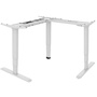 Brateck L-Shape Electric Sit-Stand Desk Frame with Triple Motors (White)