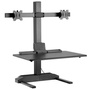Brateck Electric Sit-Stand Desk Converter with Dual Monitor Mount.
