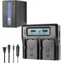 GVM Dual Charger with BP-U65 5600mAh Battery for Sony PMW/PXW Series Cameras