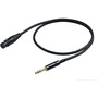 Proel FXLR to TRS Spiral Shield Mic Lead Cable (Black, 2m)