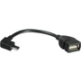 Comprehensive On-The-Go USB A Female to Micro USB B Male Adapter Cable (4")