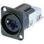 Neutrik NE8FDY-C6 etherCON D-Shape Cat 6 Panel Connector with Nickel Housing