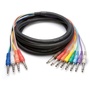 Hosa STP802 Four TRS 1/4" Male to Eight TS 1/4" Male Send/Receive (Insert) Snake- 6.5'