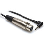 Hosa XVM-110F Female XLR 3 pin to Right-Angle 3.5mm TRS Microphone Cable-10'