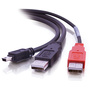 C2G USB Mini-B Male to 2x USB Type-A Male Y-Cable (6')