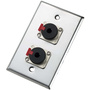 Neutrik 203P Single Gang Wallplate with Female Locking Jacks