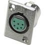 Switchcraft D Series 6-Pin XLR Female (Nickel Finish, Silver Pins)