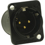 Switchcraft E Series 3-Pin XLR Male Solder Contacts (Black, Gold)