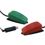 X-keys USB 3 Switch Interface with Red and Green Commercial Foot Switch