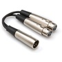 Hosa YXF-101.5 XLR Male to Dual XLR Female Audio Y-Cable (18")