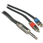 Pro Co Sound Insert Y-Cable 1/4" Male Phone TRS Stereo To 2x RCA - 10'