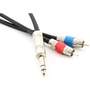 Pro Co Sound Insert Y-Cable 1/4" Male Phone TRS Stereo To 2x RCA - 20'
