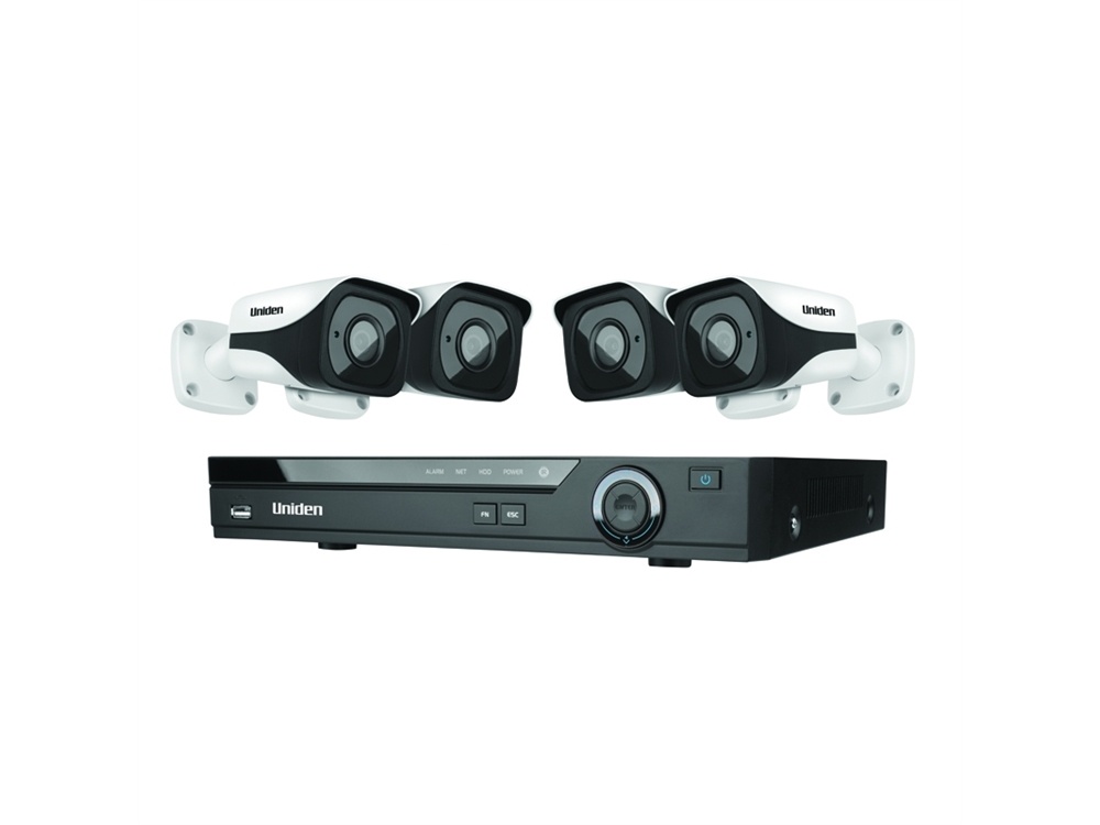 Uniden Guardian NVR Full HD+ Security System with 4x Weatherproof (4MP) Cameras