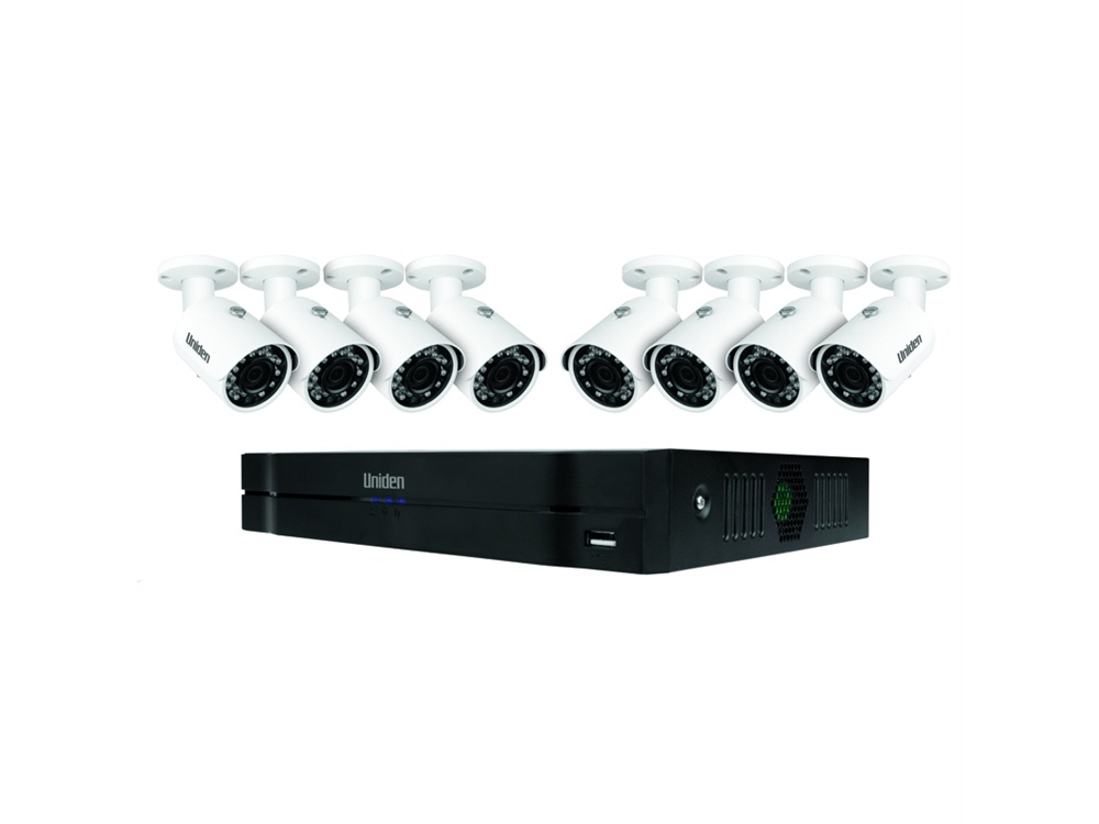 Uniden Guardian NVR Full HD+ Security System with 8x Weatherproof 1080p (2MP) Cameras