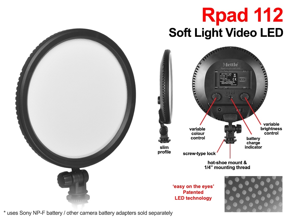 Mettle SoftpadR112 Portable LED Soft Light - Round Pad 112 LEDs