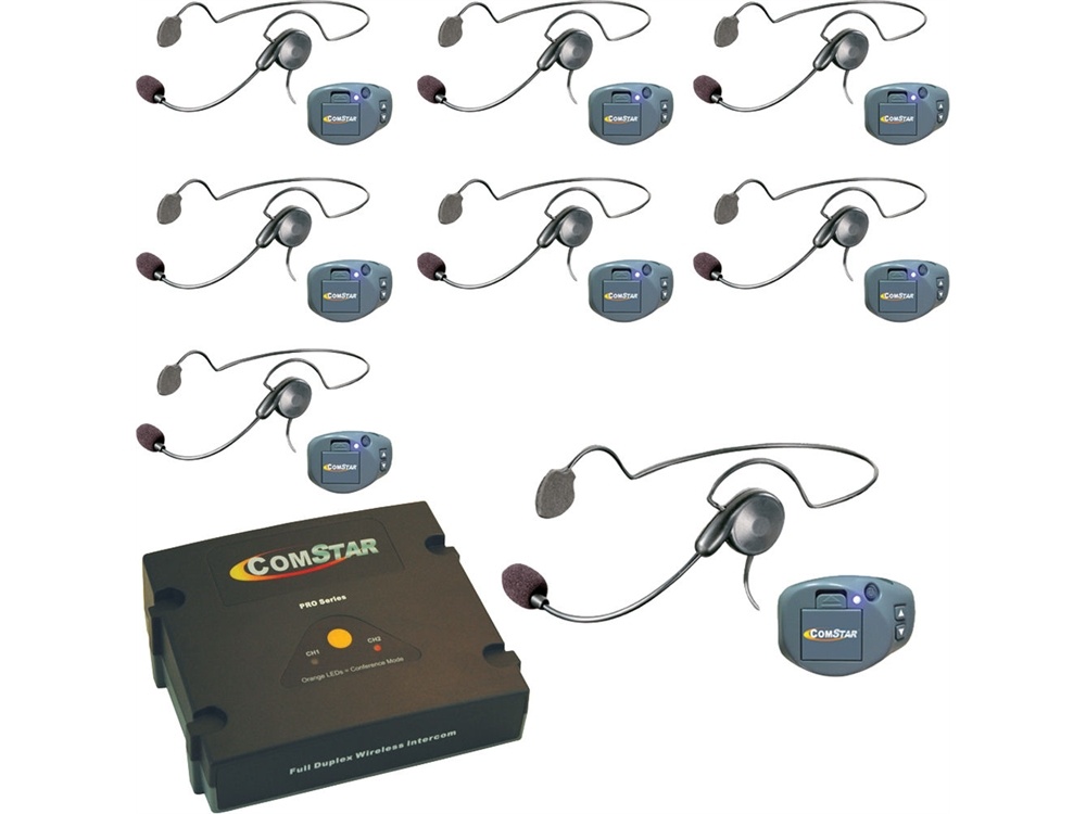 Eartec CPKCYB-8 ComPAK Com-Center and Cyber Headset System (8 Piece)