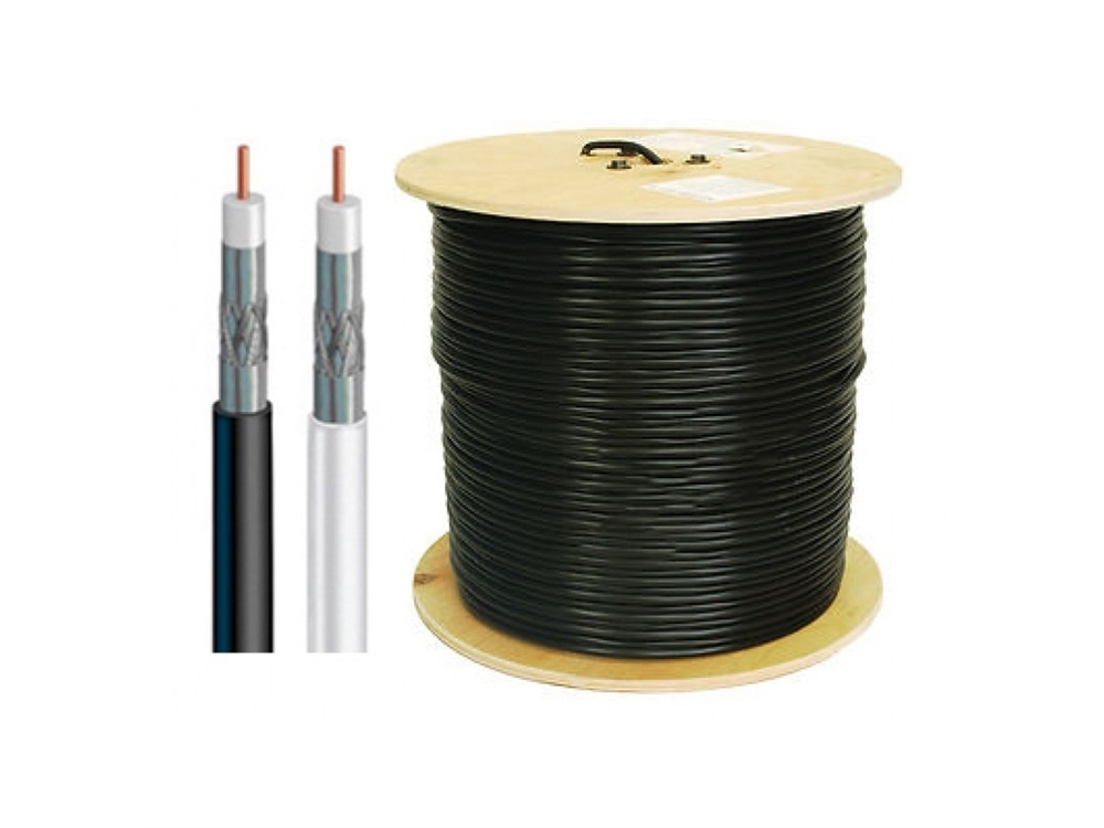 Sky Approved RG6 Shielded Cable (152 m Roll, Shielded, Black, 75 Ohm)