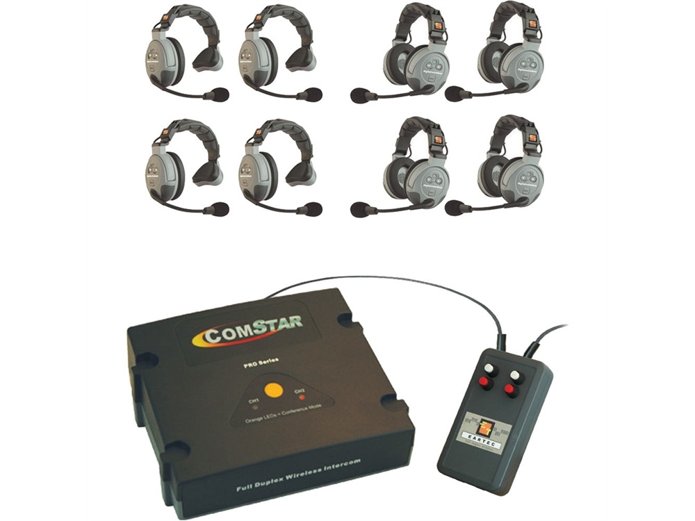 Eartec CSXTPLUS-8 XT-Plus Com-Center with Interface and 8 COMSTAR Headsets