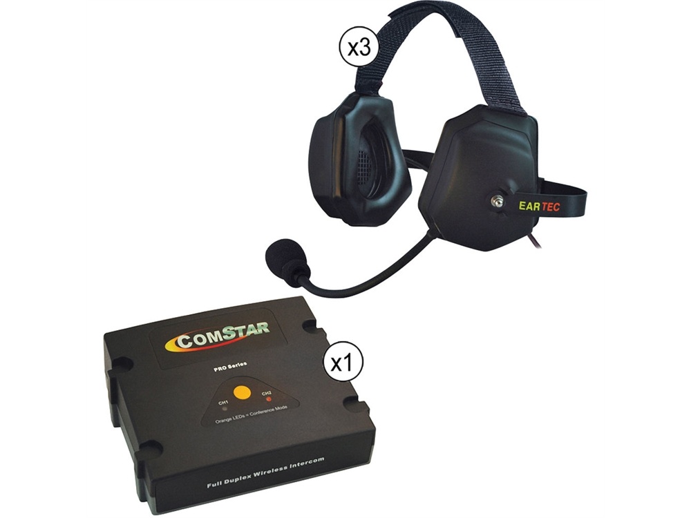 Eartec ETXC-3 ComStar XT Full Duplex Wireless System with XTreme Wireless Headset (3 User)